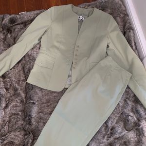 2 piece sage green pantsuit